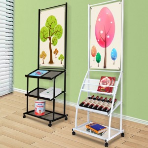 TMJ -549 ขายส่งชั้นวางแบบพกพาเคลือบผงโลหะชั้นวางนิตยสาร