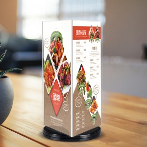 tmj-550 ขายส่งราคาปรับแต่งป้ายอะคริลิกชั้นวางเมนูร้านอาหารที่ชัดเจน