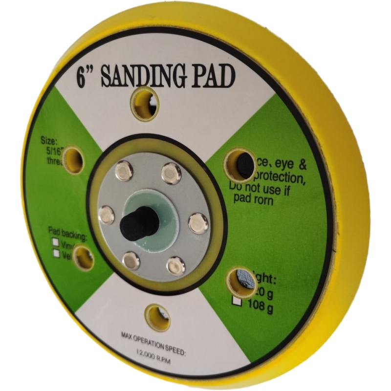 โรงงานจัดหา 125 มม. 5 นิ้วแผ่นสำรองยางขัดสำรอง 150 มม. M14 Pneumatic Air Sander Sanding Pad