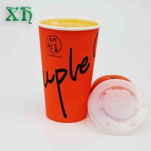 ถ้วยเครื่องดื่มเย็นแบบใช้แล้วทิ้ง 22oz พร้อมฝาปิด