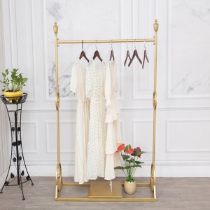 tmj-pp-565 มัลติฟังก์ชันปรับความสูงของชั้นแสดงเสื้อผ้าโลหะทอง