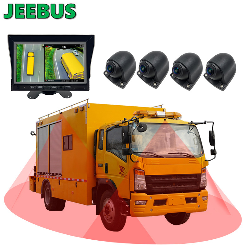 3D 360 องศา Birds Eye View ระบบตรวจสอบกล้องรอบทิศทางสำหรับที่จอดรถบรรทุก