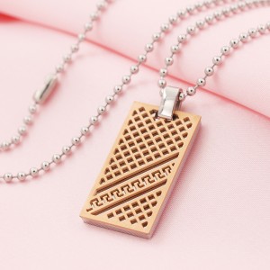 ขายส่งสแตนเลสสตีลทูโทนสร้อยคอจี้