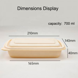 บรรจุภัณฑ์ที่เป็นมิตรกับสิ่งแวดล้อมกล่องบรรจุภัณฑ์อาหารอย่างรวดเร็วสามารถย่อยสลายแป้งข้าวโพดสี่เหลี่ยมบรรจุอาหาร