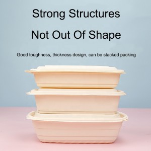 การย่อยสลายแป้งข้าวโพดบรรจุภัณฑ์อาหารกล่องสี่เหลี่ยมผืนผ้ากล่องบรรจุภัณฑ์อาหาร