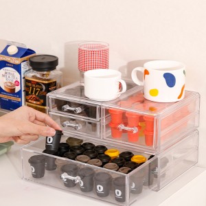 ชั้นวางแสดงกล่องกาแฟใส