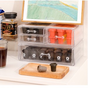 ชั้นวางแสดงกล่องกาแฟใส