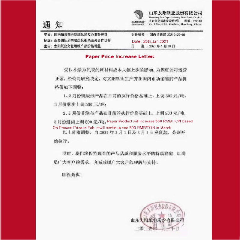 ถ้วยกระดาษเพิ่มราคาในปี 2021