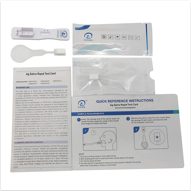 V-CHEK ™ 2019-nCoV Ag Rapid Test Kit, Easy & Simple Saliva Swab