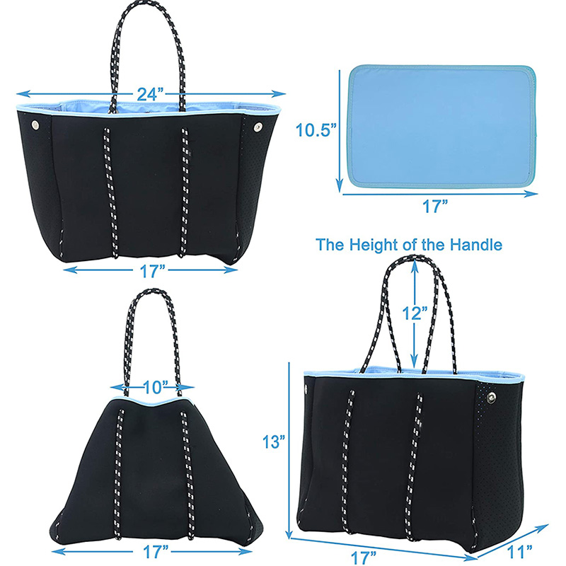 การออกแบบแฟชั่นมัลติฟังก์ชั่อินเทรนด์ Neoprene ชายหาดกระเป๋าผู้หญิงกระเป๋ากระเป๋าข้ามร่างกายกระเป๋าสะพายบิ๊กช้อปปิ้งถุงneoprene
