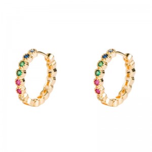 Ins ต่างหูเฉพาะในยุโรปและอเมริกา, ต่างหูเพทายทองแดงขนาดเล็กสีเขียว, สีเขียว electroplating zirconium ต่างหูขนาดใหญ่, ต่างหูสีแดงสุทธิ