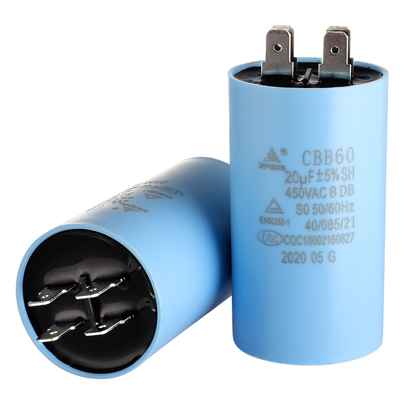ตัวเก็บประจุ CBB60 450V 20UF 40/85/21 B CQC สำหรับเครื่องปรับอากาศและตู้เย็น
