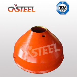 ประสิทธิภาพสูง HP200, HP300 Cone Crusher Bowl Liner, Mantle และแหวนเว้า