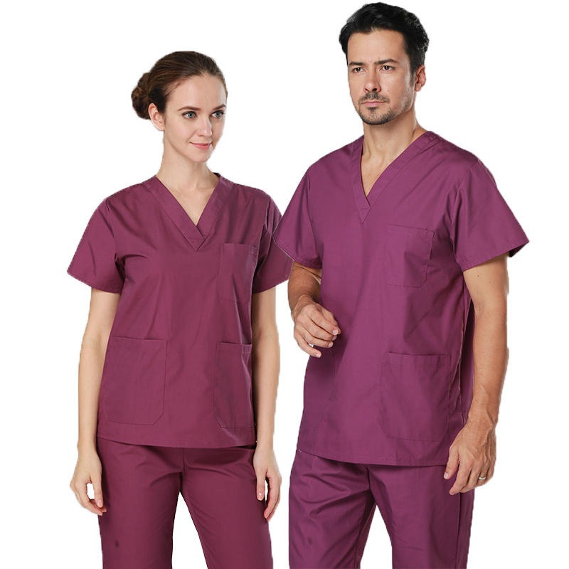 พยาบาลแพทย์ชุดท็อปส์กางเกง Scrub ชุดโลโก้ที่กำหนดเอง