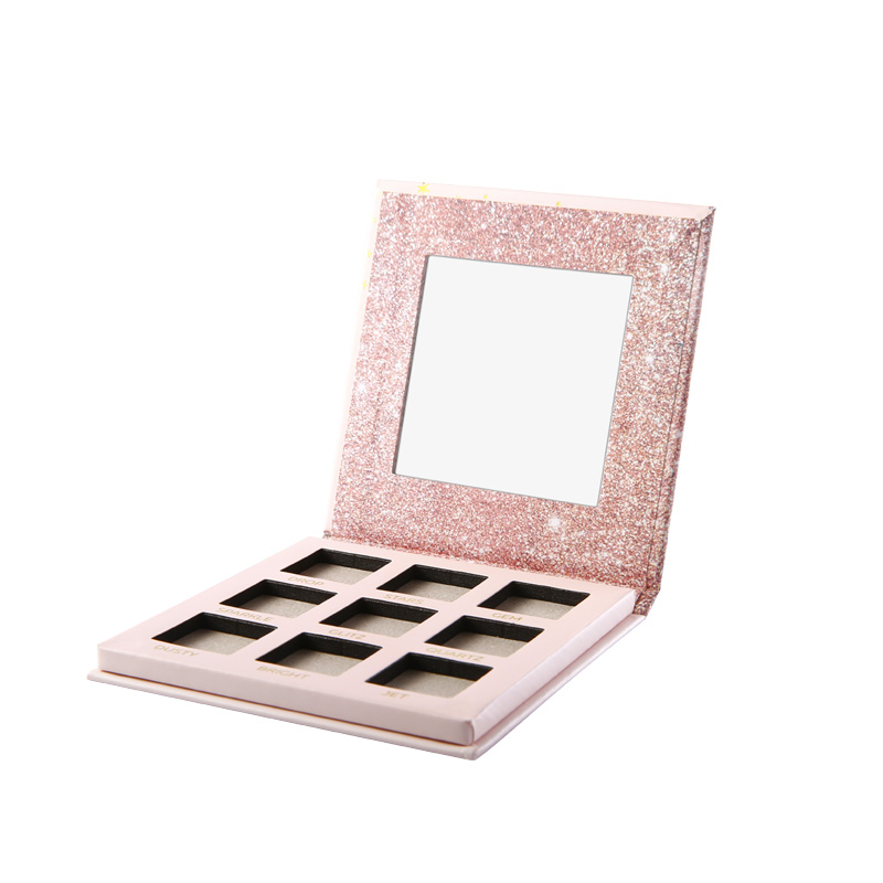 ขายส่งความงาม creations glittering สีชมพูที่กำหนดเองแต่งหน้า palette ฉลากส่วนตัว Makup อายแชโดว์ palette