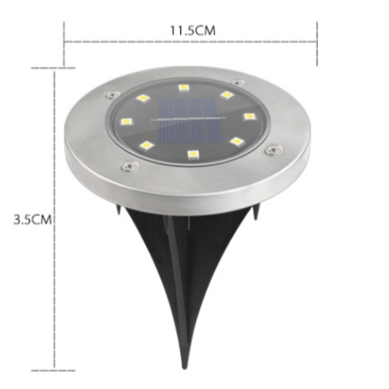 กันน้ำ 8 LED IP65 พลังงานแสงอาทิตย์ใต้พื้นดินสวนโคมไฟกลางแจ้งสนามหญ้า Pathway สวน LED ไฟพลังงานแสงอาทิตย์ไฟพลังงานแสงอาทิตย์ด้วยการเหนี่ยวนำ