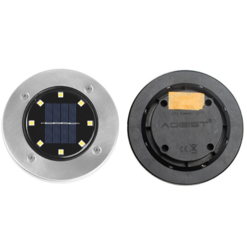 กันน้ำ 8 LED IP65 พลังงานแสงอาทิตย์ใต้พื้นดินสวนโคมไฟกลางแจ้งสนามหญ้า Pathway สวน LED ไฟพลังงานแสงอาทิตย์ไฟพลังงานแสงอาทิตย์ด้วยการเหนี่ยวนำ