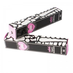 การพิมพ์กล่องขนตากระดาษสีดำและสีชมพู