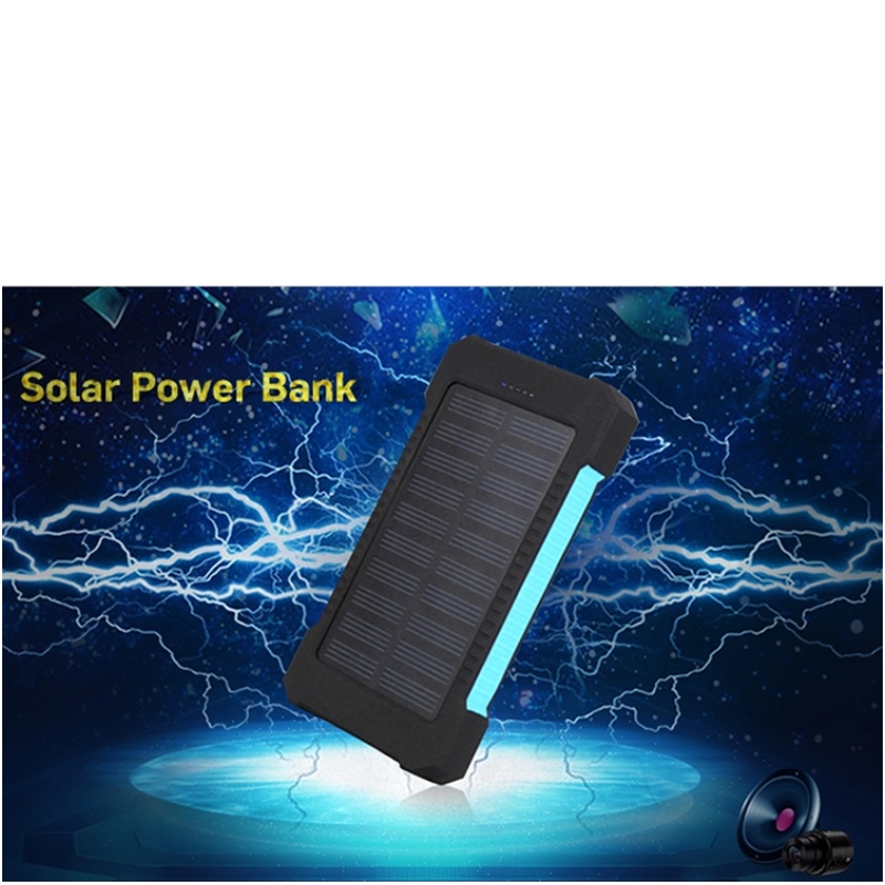 ธนาคารพลังงานแสงอาทิตย์คู่ USB Power Bank 20000mAh เครื่องชาร์จแบตเตอรี่กันน้ำแผงเซลล์แสงอาทิตย์แบบพกพาภายนอกพร้อมไฟ LED