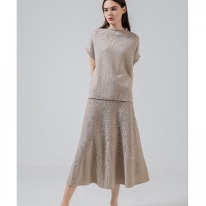 แฟชั่นชุดกระโปรงถักอเนกประสงค์แบบสบาย ๆ ชุดสองชิ้น 69023#