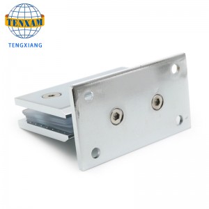 ความแม่นยำระดับสูงหล่อโลหะผสมสังกะสีหนา 304 ห้องน้ำ beveled 90 องศาแก้วบานพับประตูคลิป