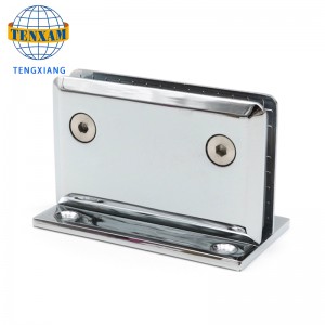 ห้องน้ำคลิปห้องอาบน้ำอุปกรณ์ฮาร์ดแวร์ประตูคลิปประตูกระจกบานพับโลหะผสมสังกะสีแก้วคลิปห้องอาบน้ำบานพับ 180 องศา