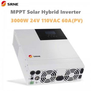 Srne 3000 วัตต์ All-in-one MPPT ไฮบริดพลังงานแสงอาทิตย์อินเวอร์เตอร์พลังงานแสงอาทิตย์ 24 โวลต์ 110VAC เพียวไซน์เวฟสูงสุด 100 โวลต์ 60A 50Hz 60Hz Off-Gr...