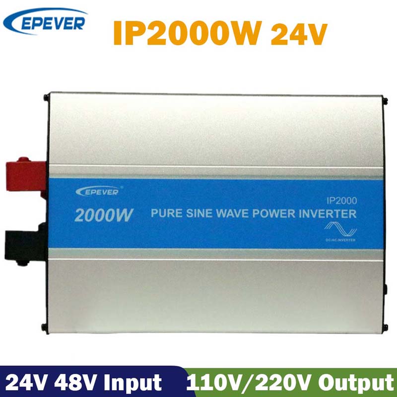 EPOVER IPOWER2000W พลังงานแสงอาทิตย์ปิดตารางเพียวไซน์เวฟอินเวอร์เตอร์ 24VDC 110V120V 220V230V ชาร์จพลังงานแสงอาทิตย์ INVERSOR 50HZ 60HZ