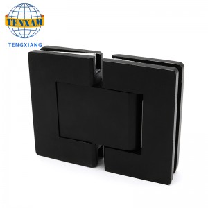 ห้องน้ำบานพับประตูกระจกสีดำปรับประตูห้องอาบน้ำบานพับหมุนบานพับ Frameless