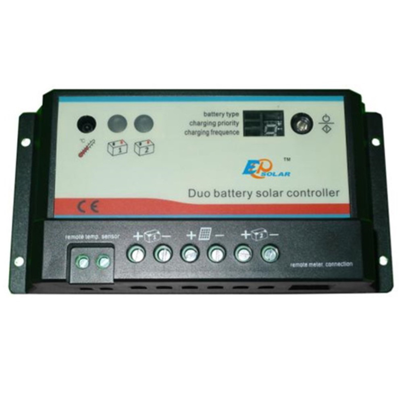 EPever Dual แบตเตอรี่ควบคุมการประจุพลังงานแสงอาทิตย์ 10A20A-Duo-Battery Regulator ที่มีระยะไกล LCD Meter MT-1 Epsolar EPIPDB-COM