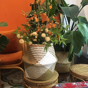 ตะกร้าท้อง Seegrass ทอ