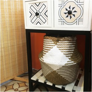 ตะกร้าท้อง Seegrass ทอ