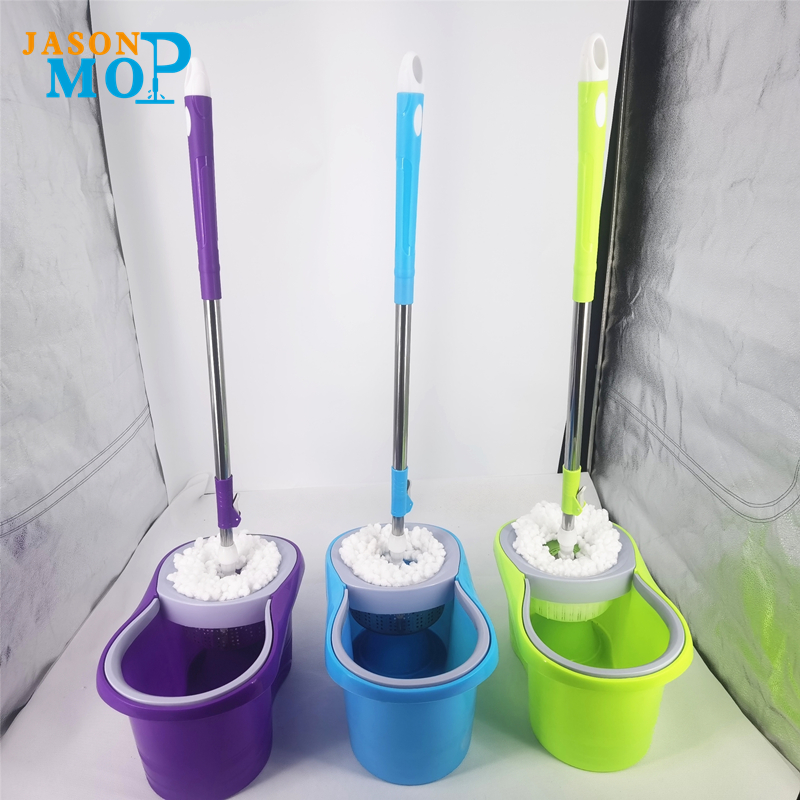 Jason ไมโครไฟเบอร์หมุน MOP 360 ง่ายหมุนซับถังมายากลทำความสะอาดพื้นมายากลซับและถัง