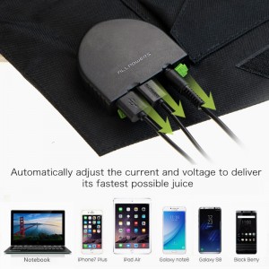 แผงเซลล์แสงอาทิตย์พับ 18 โวลต์ 100 วัตต์แบบพกพากลางแจ้งชาร์จพลังงานแสงอาทิตย์สำหรับตั้งแคมป์