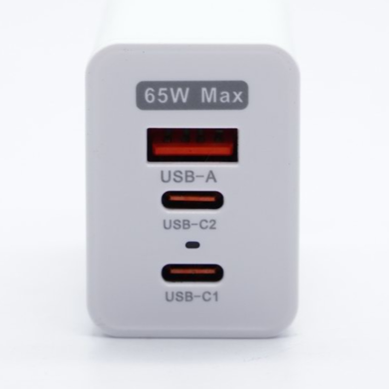65W สามพอร์ตแกลเลียมไนไตรด์ชาร์จชาร์จอย่างรวดเร็วพลังงานสูง 2C1A ล้านการกำหนดค่าน้ำมันทองคำ