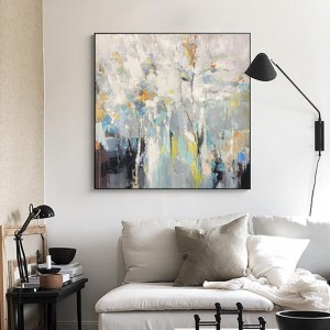 100% มือทาสีศิลปะที่ทำด้วยมือน้ำมันผนังศิลปะจิตรกรรมเดิมนามธรรมผ้าใบสำหรับห้องนั่งเล่นศิลปะทำงาน