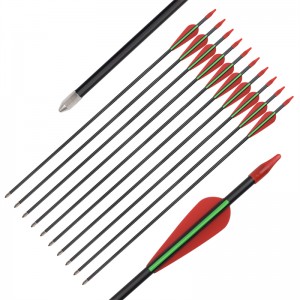 ELONG กลางแจ้ง 114478 ID5mm 28 นิ้วไฟเบอร์กลาสลูกศรปรับปรุง Vane TPU สำหรับยิงธนูเป้าหมายการกระหาย