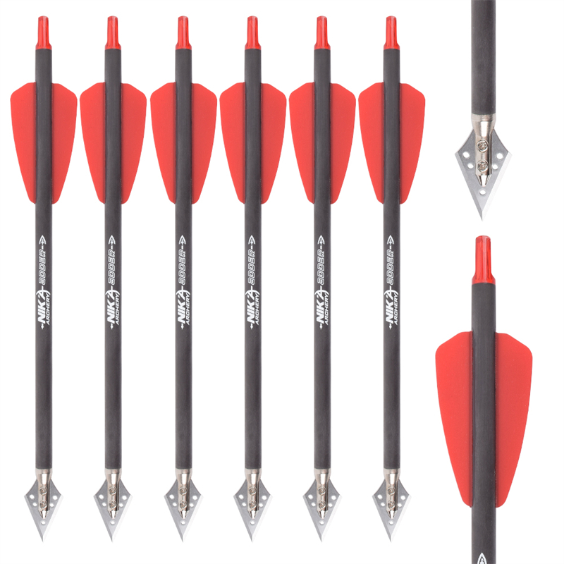 114521-04 ID6.2 มม. คาร์บอนไฟเบอร์สลักเกลียวสลักเกลียวใบมีด Broadheads ระบบงูเห่า adder/r9/rx การล่าธนู