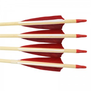 ELONG กลางแจ้ง 110260-01 28 นิ้วลูกศรไม้กับขนถ่ายขนนกธนูขนไก่งวงและการล่าสัตว์