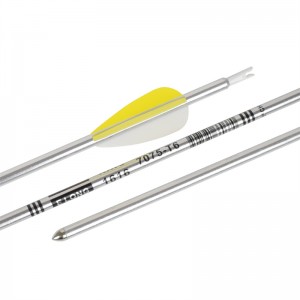 Elong กลางแจ้ง 114207 30 นิ้ว SP970 อลูมิเนียมลูกศรสีเงินยิงธนูกลางแจ้งเป้าหมายการถ่ายภาพโดยใช้