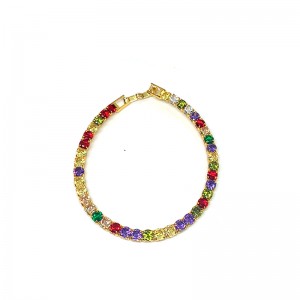 แฟชั่นยุโรปและอเมริกาชุบทองแดงสร้อยข้อมือทองคำขาว 18K