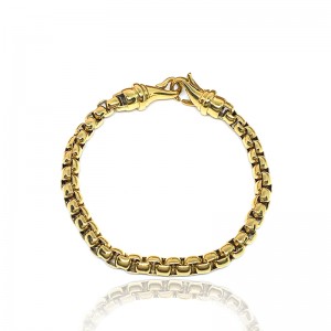 แฟชั่นยุโรปและอเมริกาสแตนเลสโซ่ไข่มุกชุบทองคำสว่างทองคำสร้อยข้อมือ