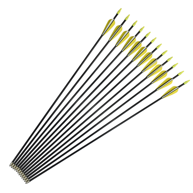 ELONG กลางแจ้ง 110010 ID5mm 30 นิ้วไฟเบอร์กลาสลูกศร TPU Vanes ยิงธนูการฝึกยิง