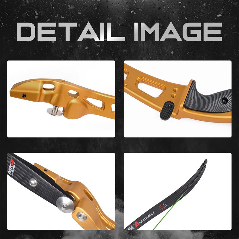 Nika Archery 68inch Recurve Bow พร้อมแขนขาคาร์บอน C1 สำหรับการถ่ายภาพกีฬากลางแจ้ง