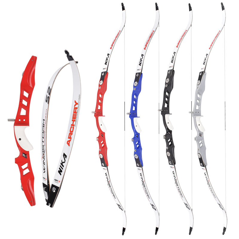 Nika Archery 66inches Recurve Bow Archery ชุดสำหรับยิงธนูกลางแจ้งเป้าหมายการยิง