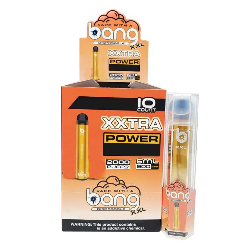 บาง XXL ปากกา vape ทิ้งอุปกรณ์บุหรี่อิเล็กทรอนิกส์ 800 มิลลิแอมป์ชั่วโมงแบตเตอรี่ 6 มิลลิลิตร pods ที่ว่างเปล่าเดิมไอระเหย 2000 พัฟชุดขายส่ง