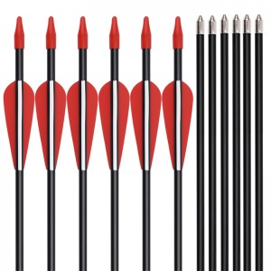 ELONG กลางแจ้ง 110130 ID5mm 30 นิ้วเพลาไฟเบอร์กลาสลูกศรยิงธนูยิงกลางแจ้ง