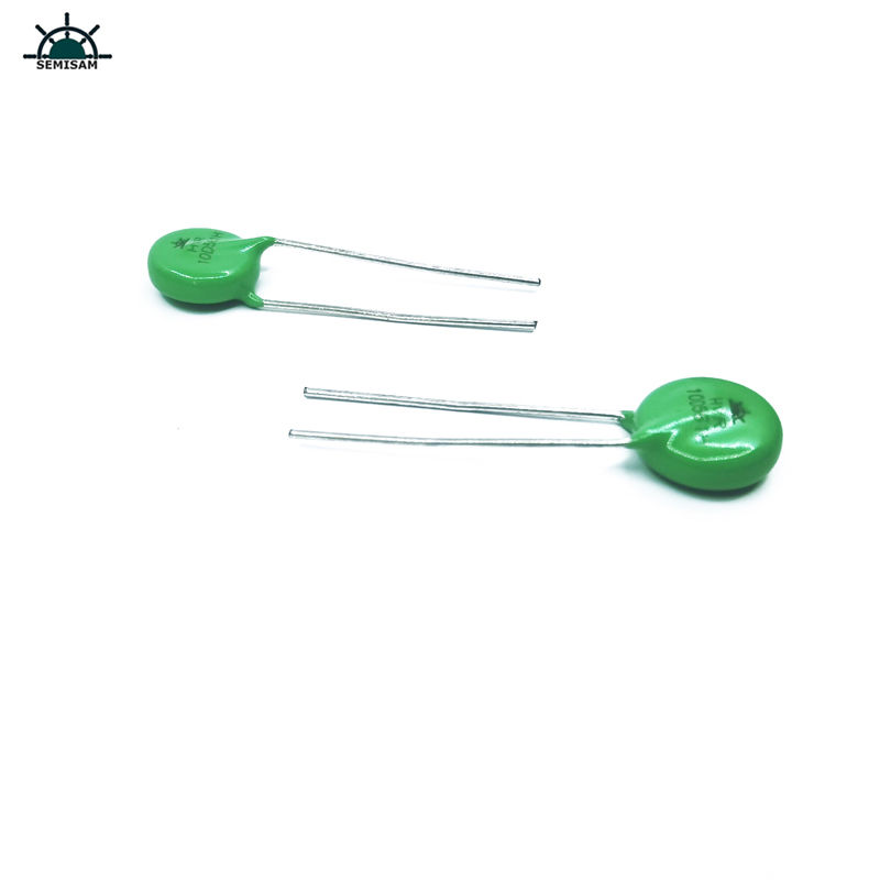 ประเทศจีนชิ้นส่วนอิเล็กทรอนิกส์ ODM, Epoxy MOV สีเขียว 10mm 10d561 560V โลหะออกไซด์ varistor mov