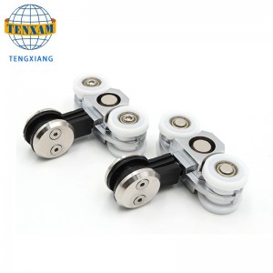 ผลิตภัณฑ์ขายร้อนแขวนล้อสแตนเลสแก้วประตูบานเลื่อนลูกกลิ้งติดตาม