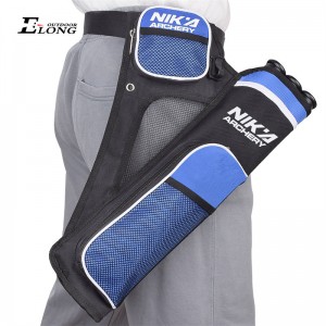 Nika ยิงธนู 430021 RH สีฟ้ายิงธนูสั่นสำหรับลูกศรถือ 3 หลอดสะโพกสั่นล่าสัตว์ฝึกยิงธนูลูกศรสั่น